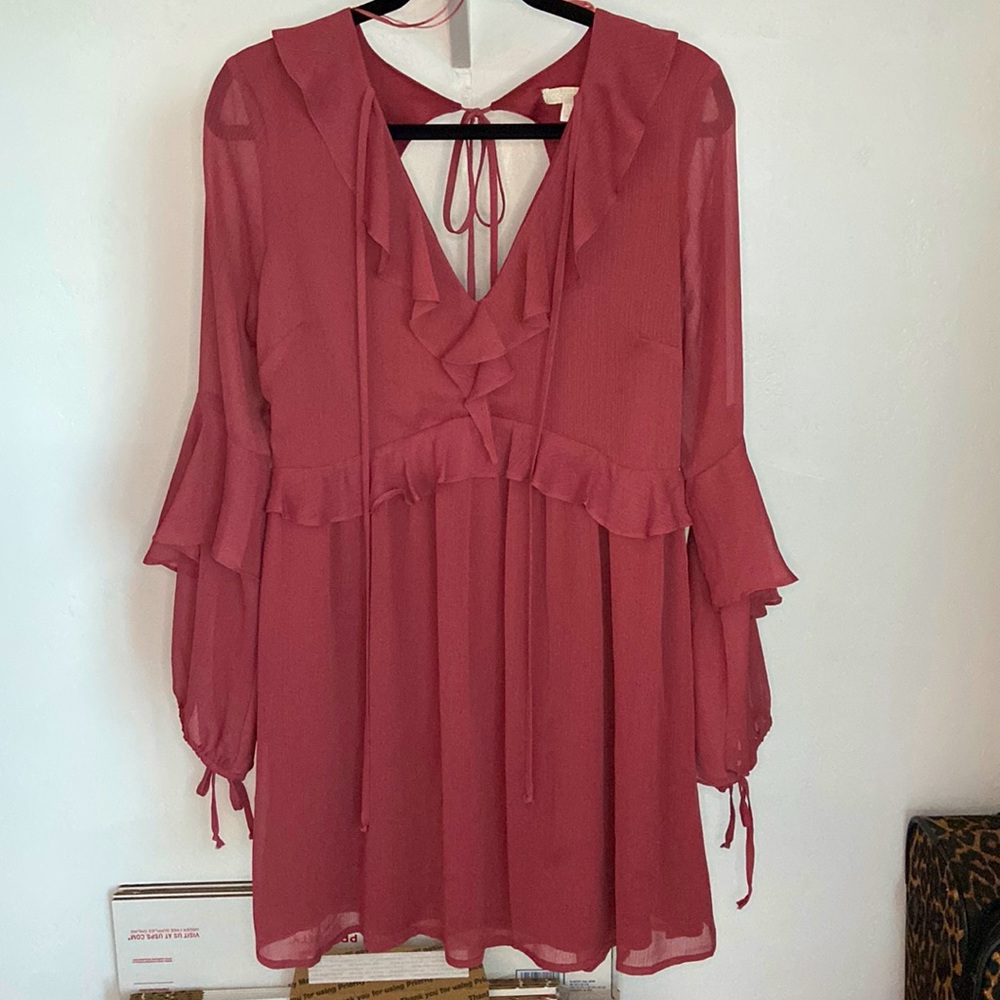 Dusty Pink Ruffled Dress